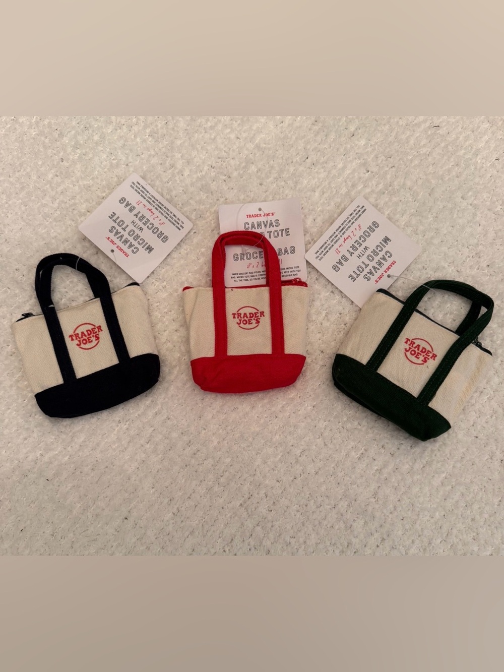 Trader Joe's Canvas Micro Totes with grocery bags (set of 3)